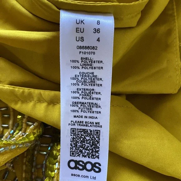 ASOS BEADED SPECIAL OCCASION LONG SLEEVE DRESS OPEN BACK 4 NEW - Picture 11 of 11